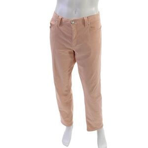 Alberto Mens Straight Jeans Pink Cotton Blend Button Size 36